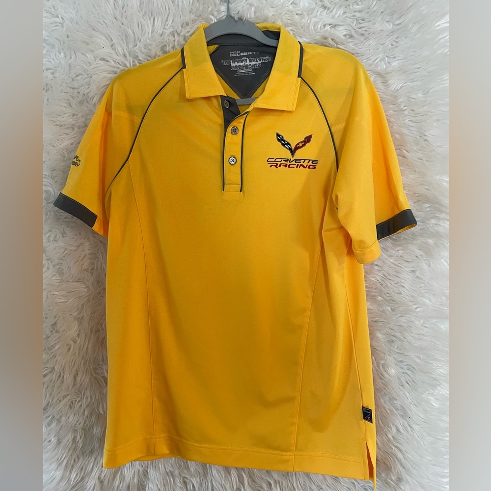 Pro Celebrity Men’s Corvette Racing C7 Short Sleeve Polo Shirt-Size Small